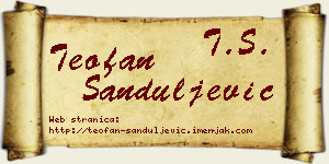 Teofan Sanduljević vizit kartica